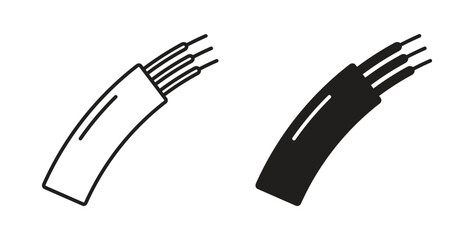 Electric cable icon with glyph and line. black vector icons for Web UI