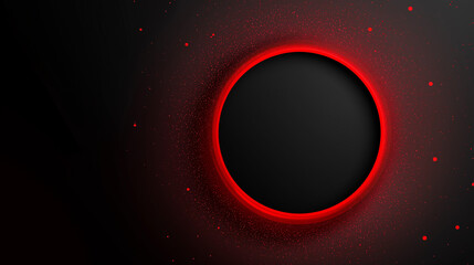 Dark abstract backdrop with radiant red circular frame and space