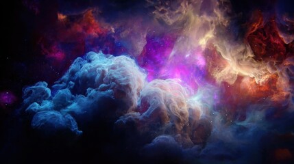 Colorful nebular galaxy stars and clouds as universe wallpaper, ideal for astronomical themes and dreamy designs.