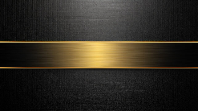 Elegant black textured background with a luxurious gold band accent.