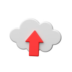 Cloud upload and online storage 3d illustration in trendy style