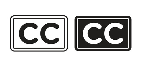 Closed caption icon concept set. Simple icon collection
