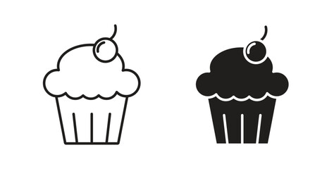Cupcake icon concept set. Simple icon collection
