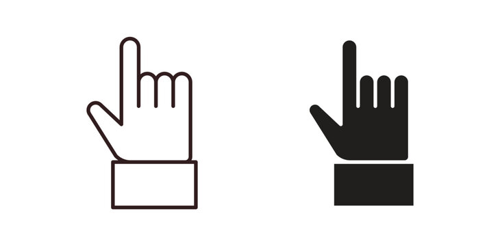 Cursor hand icon concept set. Simple icon collection