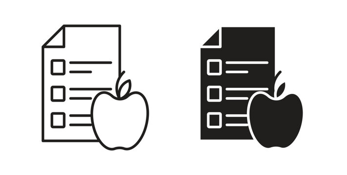 Diet plan icon concept set. Simple icon collection