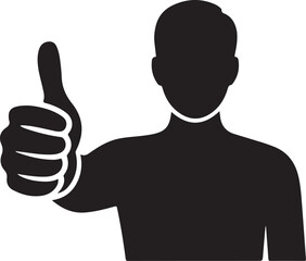 Person giving thumbs up silhouette icon