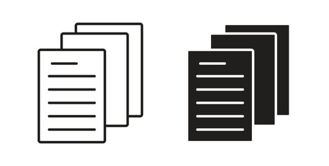 Document papers icon concept set. Simple icon collection