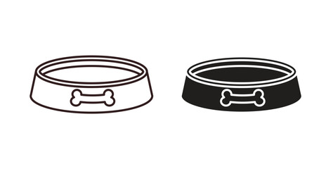 Dog food icon concept set. Simple icon collection