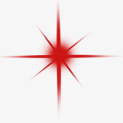 Fototapeta premium Radiant Red Starburst Flare on PNG transparent background