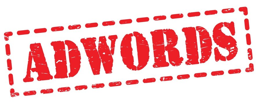 ADWORDS text written on red stamp sign.