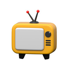 3D television icon, media, entertainment, and broadcast concept