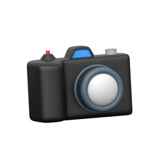 Digital camera 3d icon, photography and media communication