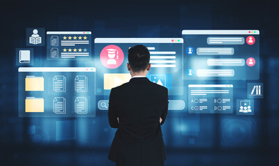 E-learning dashboard with student profiles, lesson ratings, and course content organization for online education Parse