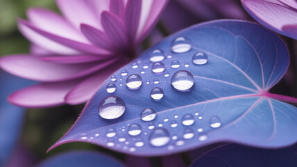 purple flower with water drops