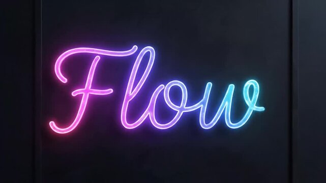 Neon Sign Art - Flowing Light and Dark Contrast.