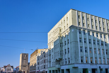 Street with historic buildings in Poznan