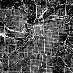 Kansas City City Map a minimalist monochrome blueprint guides the eye across a structured grid celebrating clean design and urban geometry, emphasizing refined linework, with balanced composition.