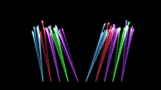 Rainbow Multi-Color Concert Pyro Streams &ndash; Vibrant Festive Firework Burst