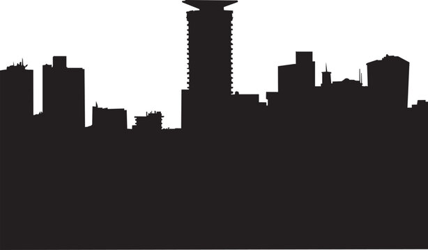 Nairobi City Skyline Silhouette and Major Buildings in the CBD