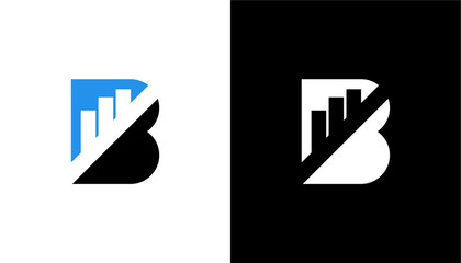Investment logo with capital letter B, growth finance logo, financial investment logo, business logo
