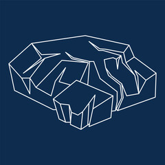 Iceberg Glacial Line Art
