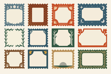 Beaver Moon Themed Decorative Frames with Animal, Leaf, and Rustic Designs