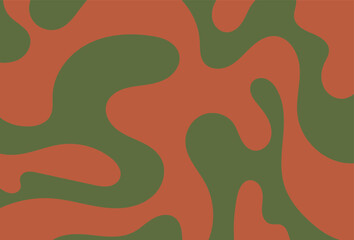 Abstract fluid pattern with organic shapes in orange and green.