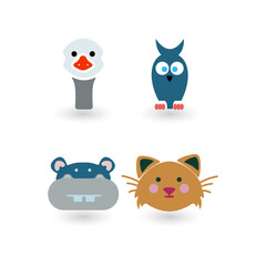 Vibrant collection of cute animal character illustrations, perfect for playful design elements and digital avatars