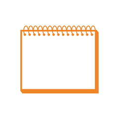 横型　リングノート　無地　オレンジ色