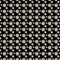 Vector Seamless Texture: Modern Minimalist Black and White Floral Print Pattern Design Template.