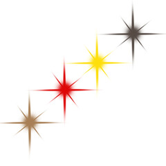 Colorful Starburst Icons on  PNG transparent background

