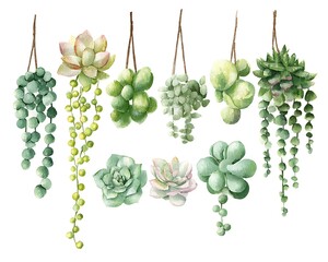 Watercolor succulent arrangement