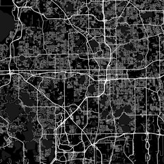 Orlando City Map navigational precision defines this cityscape where structured linework reveals an urban blueprint of monochrome character, emphasizing refined linework, with balanced composition.