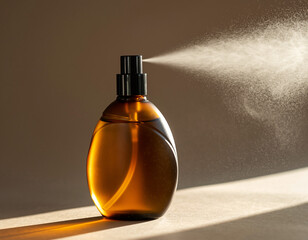 Minimalist Elegant Spray Bottle of Perfume with Atomizer and Light