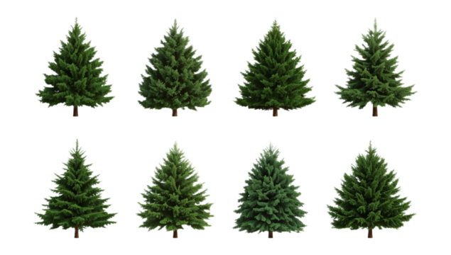 Collection of Realistic Pine Trees for Festive Decor and Landscape Design