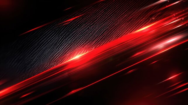 Technology background with dark carbon fiber and bright red streaks, producing a dynamic visual effect for motion-themed designs and promotions.