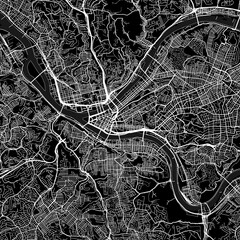 Pittsburgh City Map navigating the structured urban grid this minimalist cityscape emphasizes the refined linework and subtle monochrome aesthetic of a well organized metropolis, emphasizing refined.