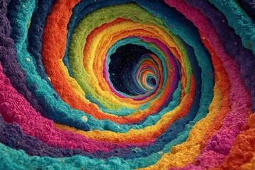 Colorful Spiral Patterns Create a Mesmerizing Journey Through Vibrant Hues and Depths Generative AI