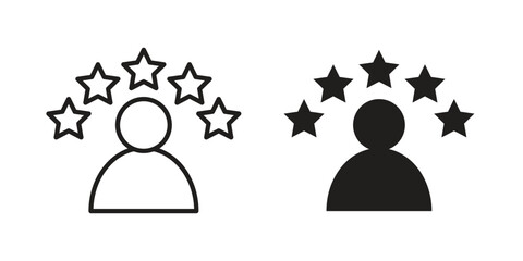 Customer loyalty icon flat and thin stroke vector pack. Editable icons set