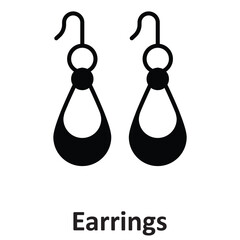 Earrings Vector Icon which can easily modify or edit
