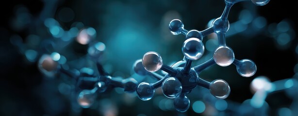 This is a dynamic visualization showcasing molecular structures, while highlighting glowing connections within them