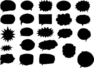 Black speech bubble collection. Set of speech bubble. Speech bubble comic