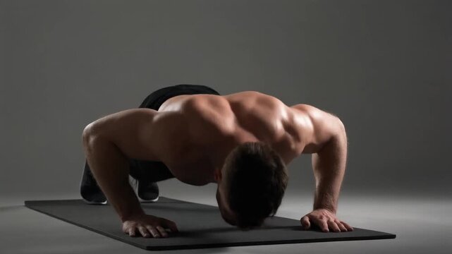 pushup, workout, fitness, exercise, training, strength, bodyweight, gym, athlete, sport, muscle, movement, healthy, active, routine, endurance, floor, motion, power, physical, strong, core, discipline