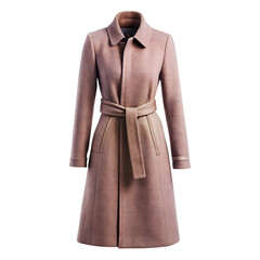 Winter Coat Dress Graphic – Wool Blend, Belted Style.