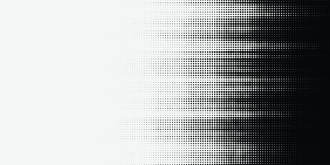 Binary halftone texture background. Black and white squared pixels. Abstract glitchy 8 bit video game backdrop.