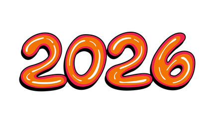 orange 2026 typography png transparent 