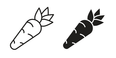 Carrot icon set. Outline symbol editable.