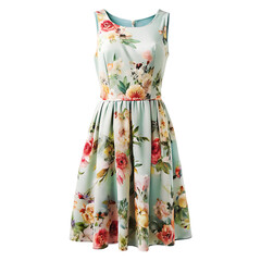 Summer Floral Dress Illustration – Minimal Pastel Print Design.