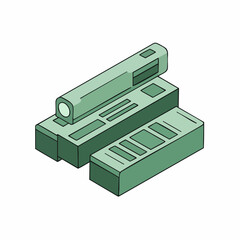Isometric Detailed School Supplies Set Stationery for Desk Illustration