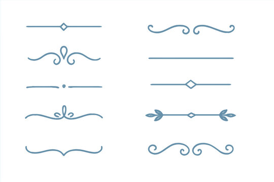 Hand drawn ornamental text dividers and flourishes for wedding invitations and decorative design elements